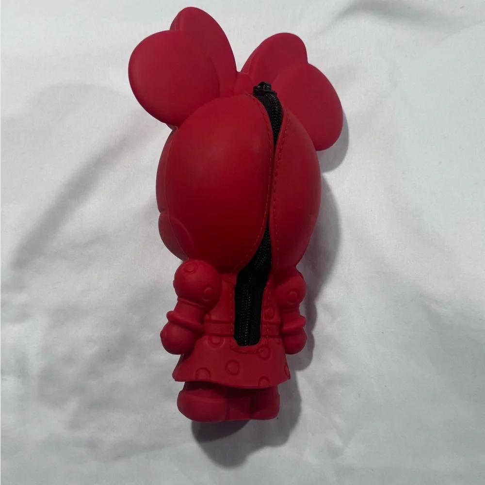 Disney‎ Parks MXYZ Red Minnie Mouse Soft Rubber Zipper Pencil Case. CLEAN! CUTE!